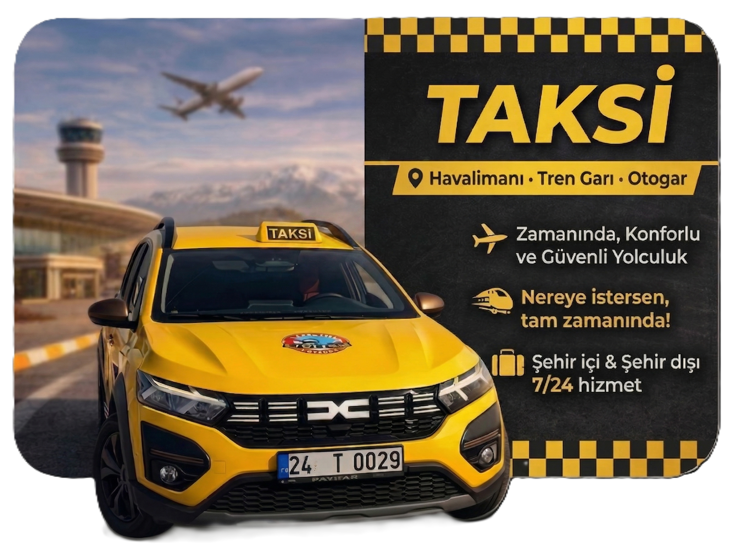 Eren Özel Taksi tanıtım görseli — havalimanı, tren garı ve otogar hizmetleri